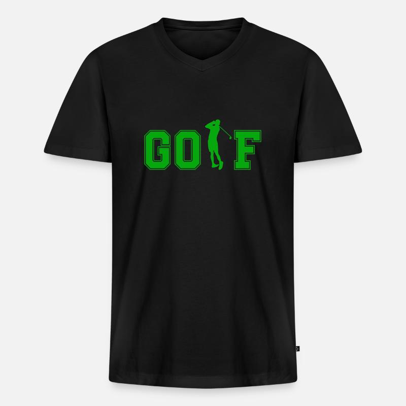 golf 01 - Männer Premium Bio T-Shirt mit V-Ausschnitt - Schwarz