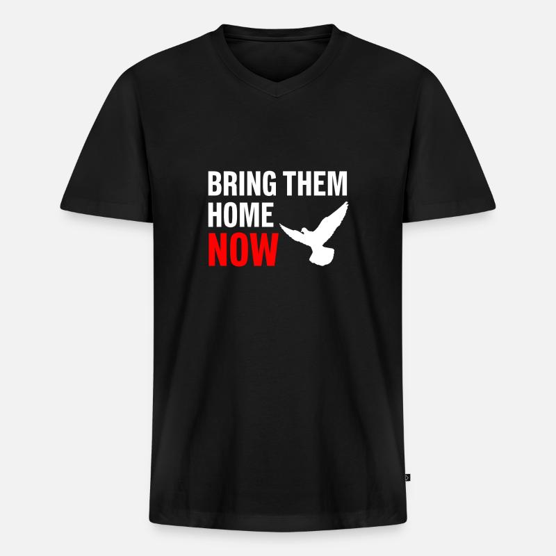 BRING THEM HOME NOW - Männer Premium Bio T-Shirt mit V-Ausschnitt - Schwarz