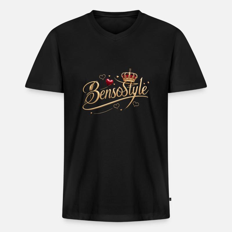 Bensonstyle - Männer Premium Bio T-Shirt mit V-Ausschnitt - Schwarz