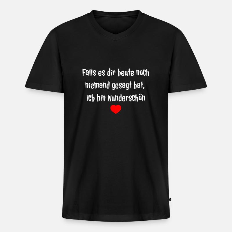 Lustiger Spruch - Männer Premium Bio T-Shirt mit V-Ausschnitt - Schwarz