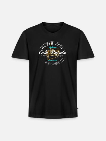 Cala Rajada - Men's Premium Organic T-shirt with V-neck - black