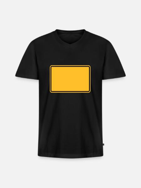 Ortsschild - Männer Premium Bio T-Shirt mit V-Ausschnitt - Schwarz