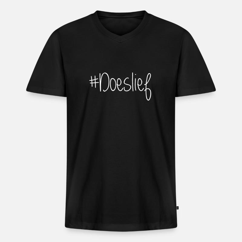 #Doesweet - Männer Premium Bio T-Shirt mit V-Ausschnitt - Schwarz