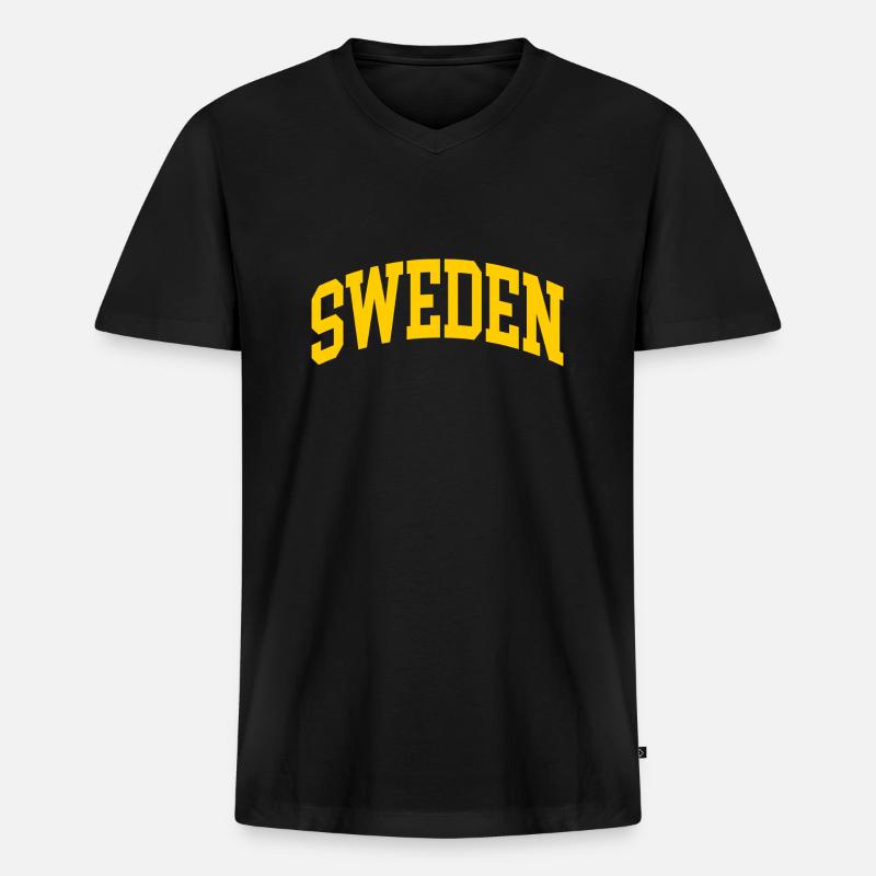 schweden - Männer Premium Bio T-Shirt mit V-Ausschnitt - Schwarz