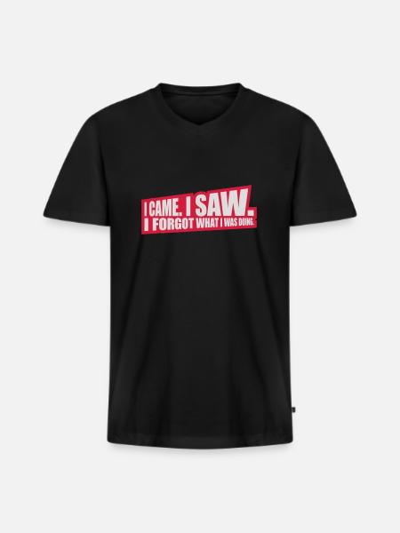I came saw forget - Men's Premium Organic T-shirt with V-neck - black