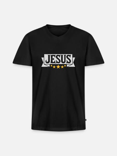 Jesus Christ Banner Quote - Men's Premium Organic T-shirt with V-neck - black