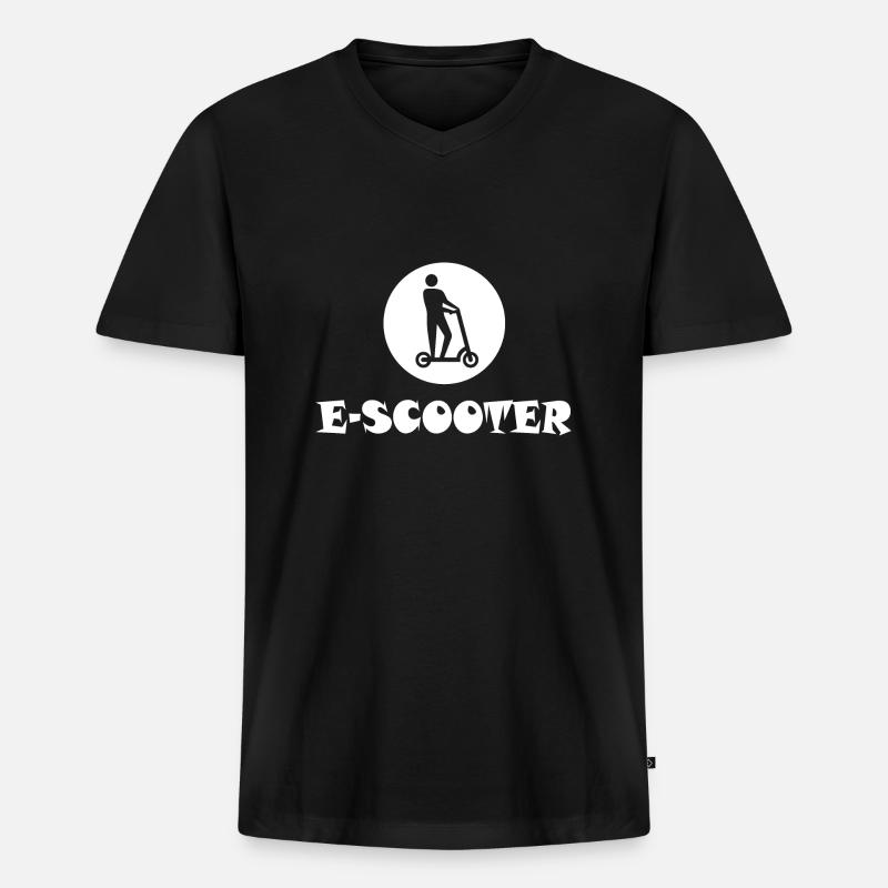 E-Scooter E-Roller Scooter - Männer Premium Bio T-Shirt mit V-Ausschnitt - Schwarz