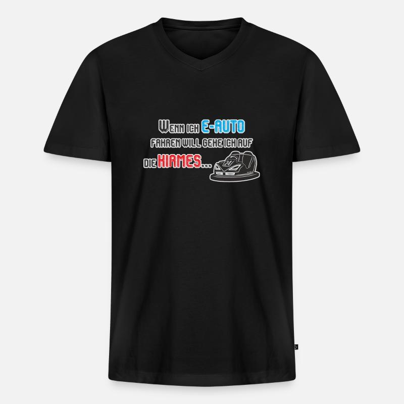 E-Auto, Autoscooter, Kirmes - Männer Premium Bio T-Shirt mit V-Ausschnitt - Schwarz