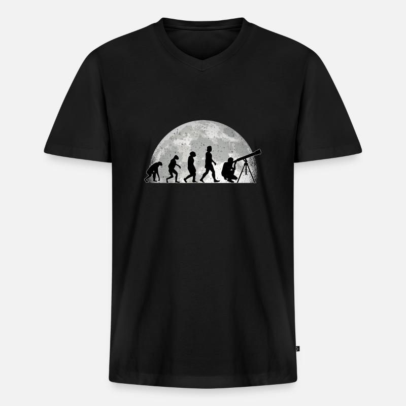 Astronomie Evolution Mond, astronomisch - Männer Premium Bio T-Shirt mit V-Ausschnitt - Schwarz