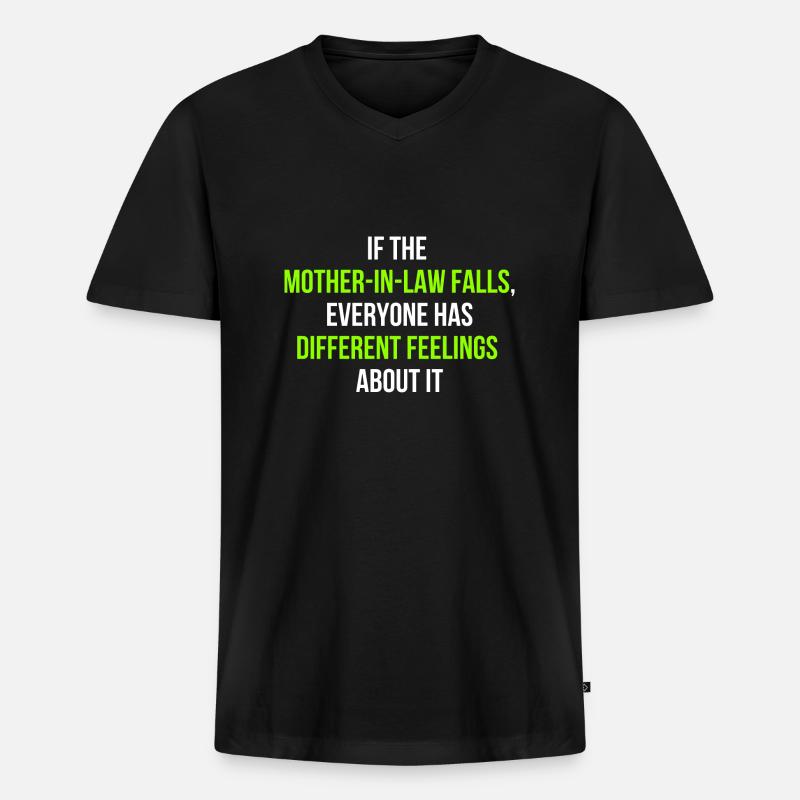 Schwiegermutter Spruch Englisch - Männer Premium Bio T-Shirt mit V-Ausschnitt - Schwarz