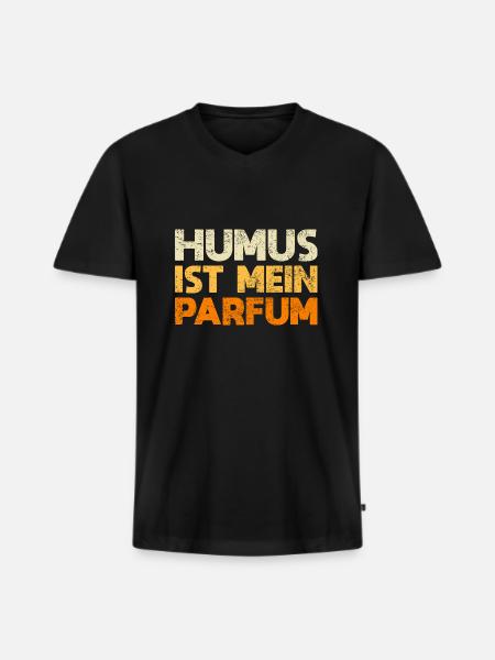 Humus Ist Mein Parfum - Männer Premium Bio T-Shirt mit V-Ausschnitt - Schwarz