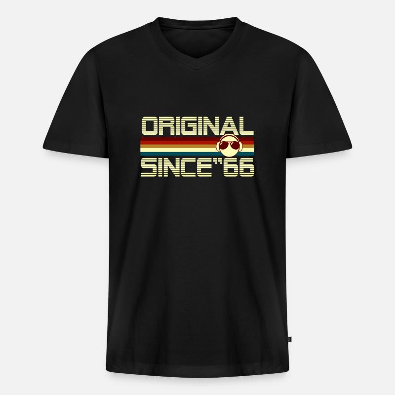 Seit 66 - Männer Premium Bio T-Shirt mit V-Ausschnitt - Schwarz