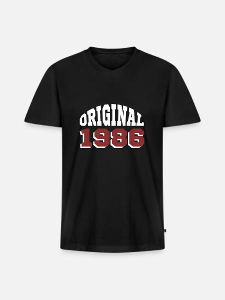 Original 1986 - Men's Premium Organic T-shirt with V-neck - black