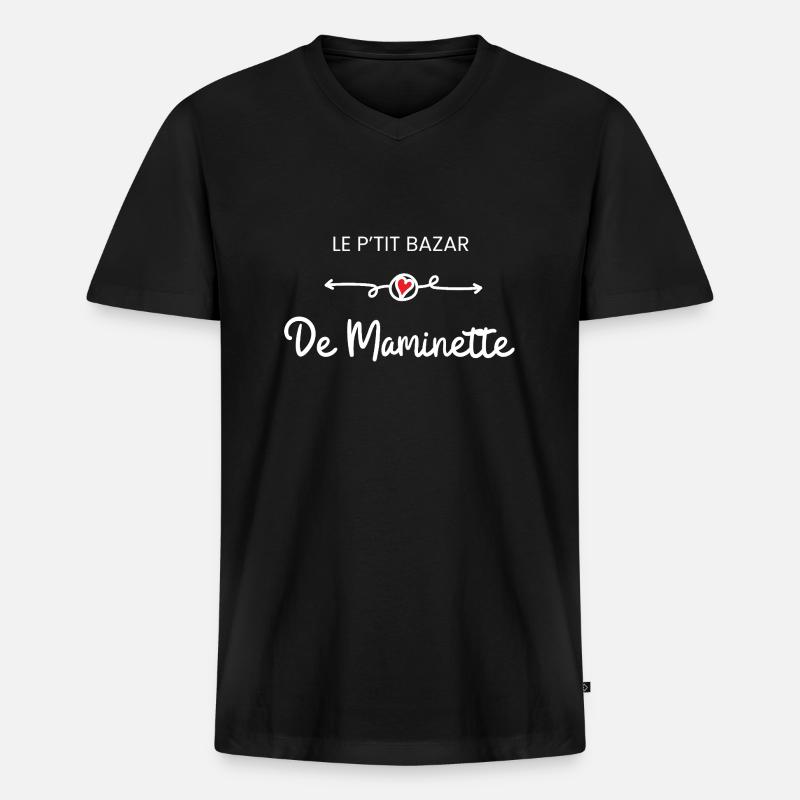 Omas kleiner Basar - Oma Geschenkidee - Männer Premium Bio T-Shirt mit V-Ausschnitt - Schwarz