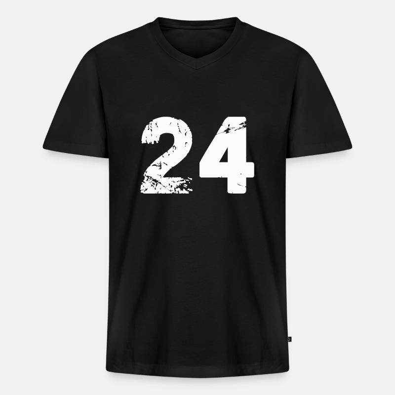 24 - Männer Premium Bio T-Shirt mit V-Ausschnitt - Schwarz