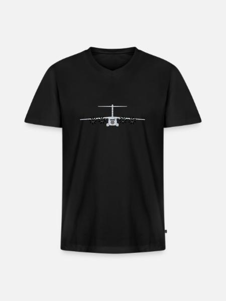 A400M grey - Men's Premium Organic T-shirt with V-neck - black