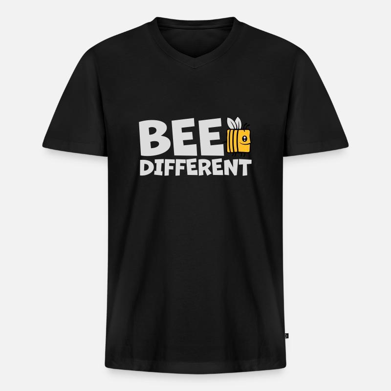 bee different Spruch Zitat - Männer Premium Bio T-Shirt mit V-Ausschnitt - Schwarz