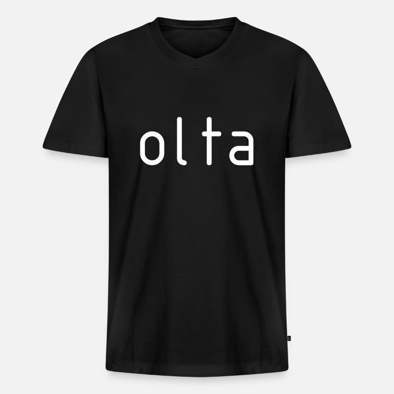 olta - Männer Premium Bio T-Shirt mit V-Ausschnitt - Schwarz