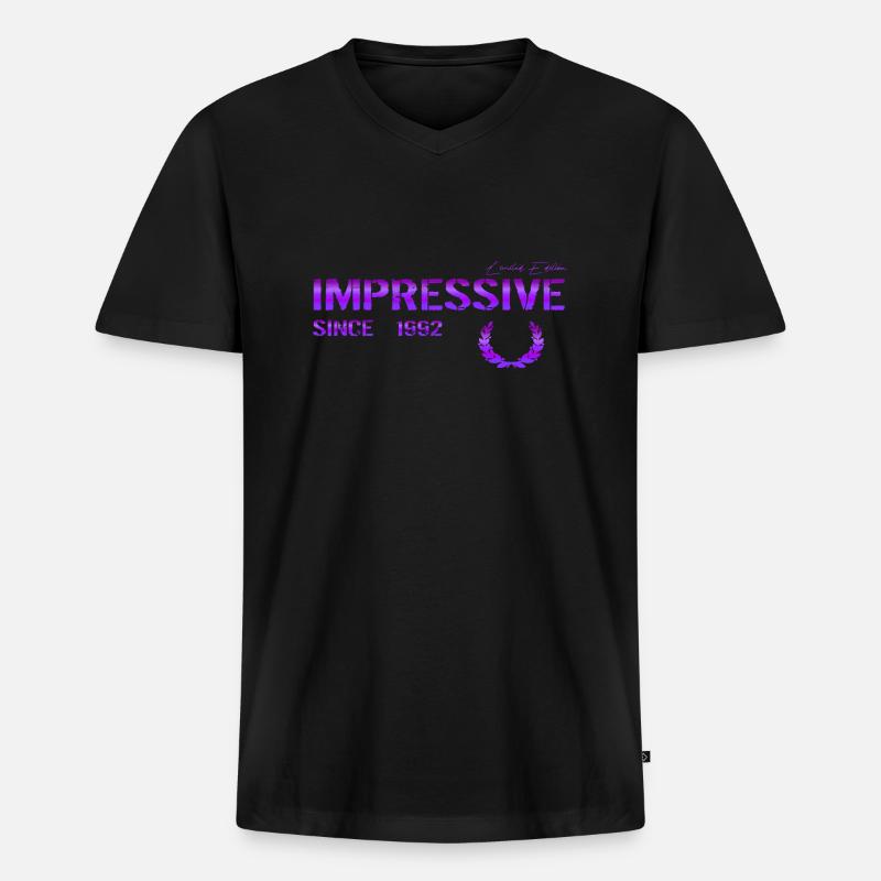 Impressive since 1992 - Männer Premium Bio T-Shirt mit V-Ausschnitt - Schwarz