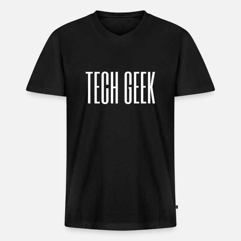TECH GEEK / NERD - Männer Premium Bio T-Shirt mit V-Ausschnitt - Schwarz