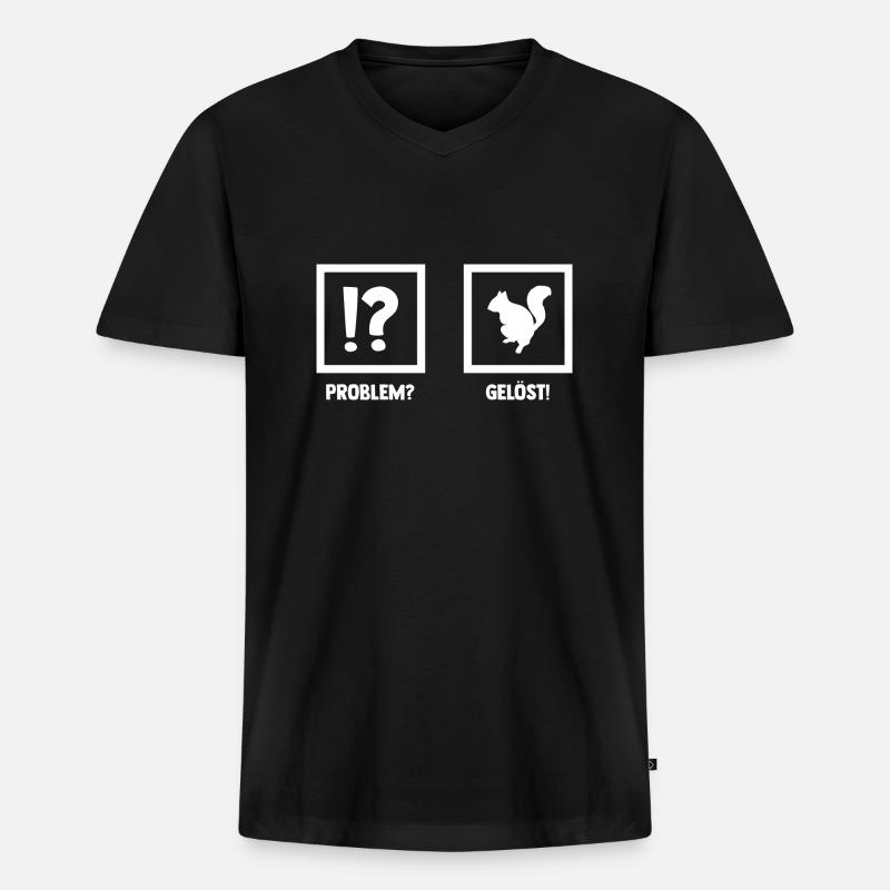 Eichhörnchen - Männer Premium Bio T-Shirt mit V-Ausschnitt - Schwarz