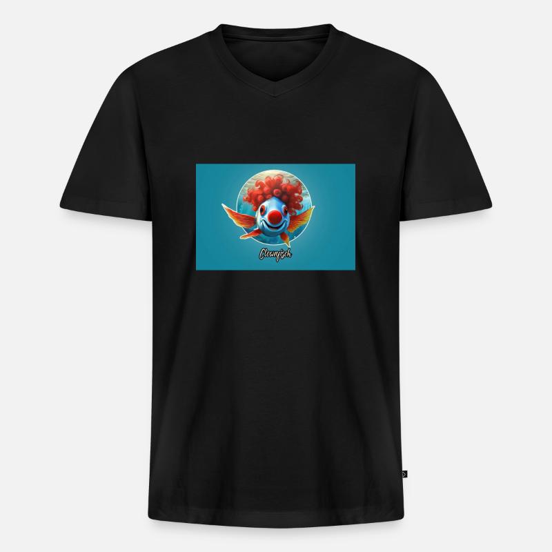Pun ambiguous german expression - Clownfisch - Männer Premium Bio T-Shirt mit V-Ausschnitt - Schwarz