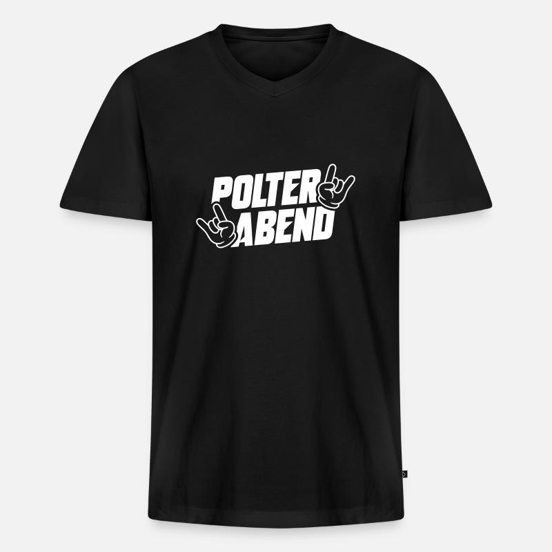Polterabend Polterhochzeit - Männer Premium Bio T-Shirt mit V-Ausschnitt - Schwarz