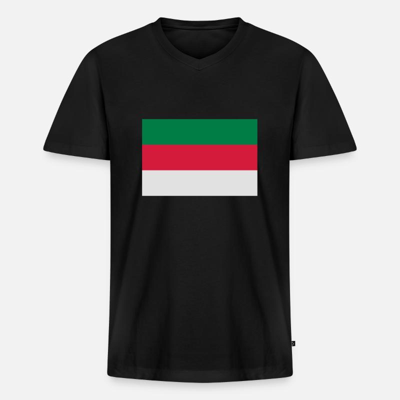 Helgoland - Männer Premium Bio T-Shirt mit V-Ausschnitt - Schwarz