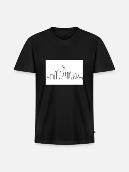 NY skyline - Men's Premium Organic T-shirt with V-neck - black