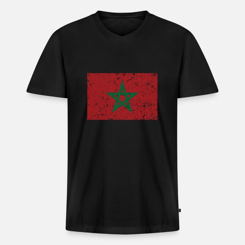 Marokko - Männer Premium Bio T-Shirt mit V-Ausschnitt - Schwarz
