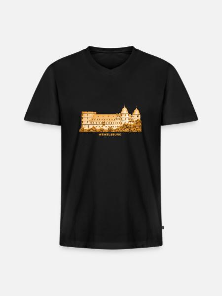 Wewelsburg Büren Museum Nordrhein-Westfalen - Premium økologisk T-shirt med V-hals til mænd - sort