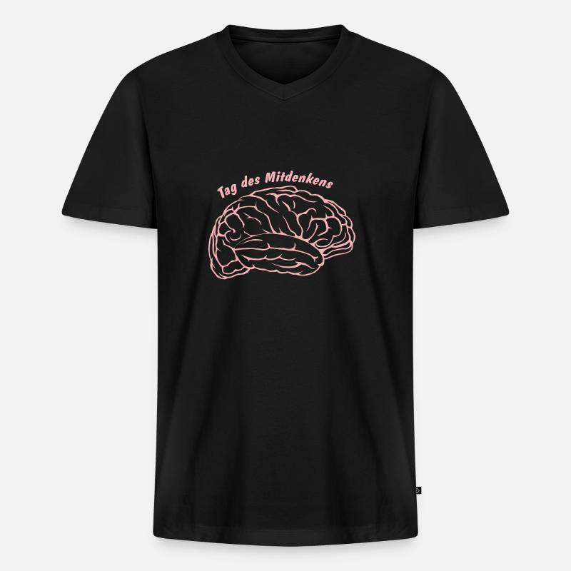 Denken Studieren Lehrershirt - Männer Premium Bio T-Shirt mit V-Ausschnitt - Schwarz