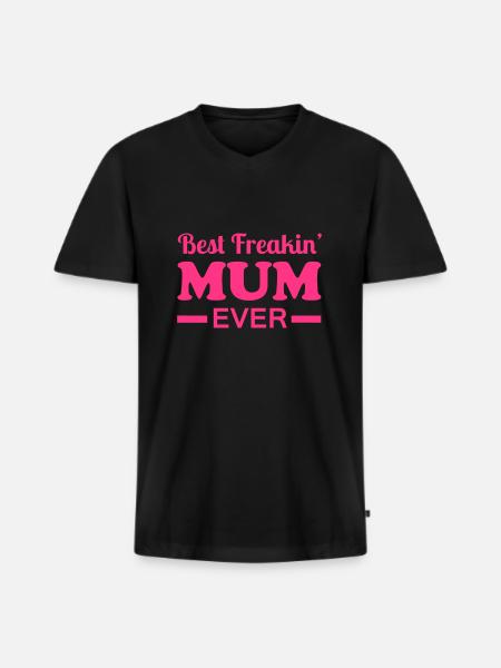 Mum - Men's Premium Organic T-shirt with V-neck - black