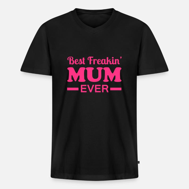 Mum - T-shirt encolure en V Premium bio Homme - noir