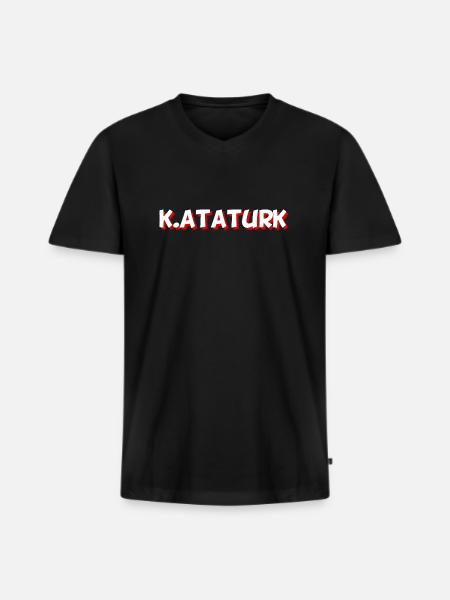 K.Ataturk - Men's Premium Organic T-shirt with V-neck - black