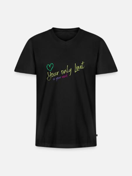 Motivation - without limits / no limits - Men's Premium Organic T-shirt with V-neck - black