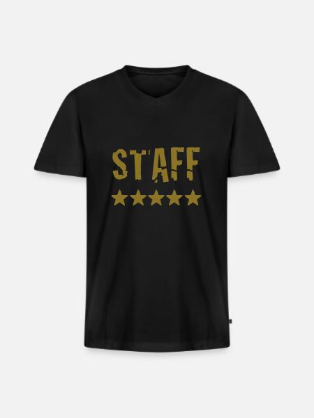 staff - Männer Premium Bio T-Shirt mit V-Ausschnitt - Schwarz