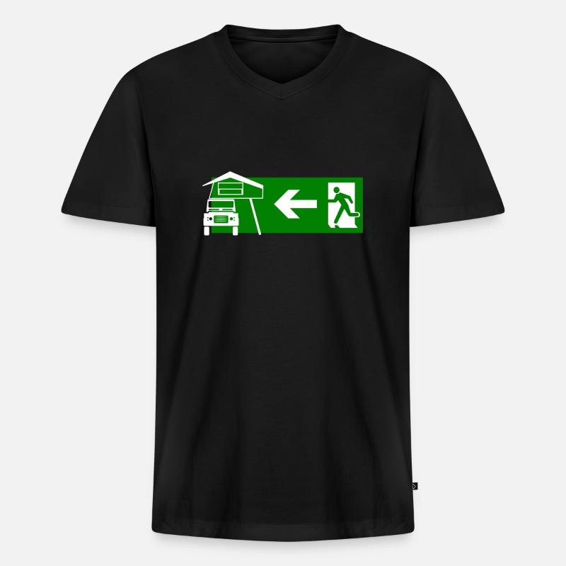 Dachzelt Exit - Männer Premium Bio T-Shirt mit V-Ausschnitt - Schwarz
