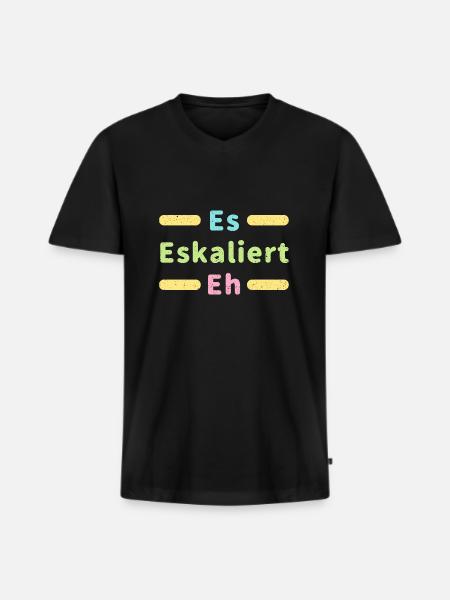 It Escalates Eh funny scourge - Men's Premium Organic T-shirt with V-neck - black
