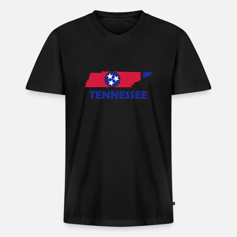 Tennessee - Männer Premium Bio T-Shirt mit V-Ausschnitt - Schwarz