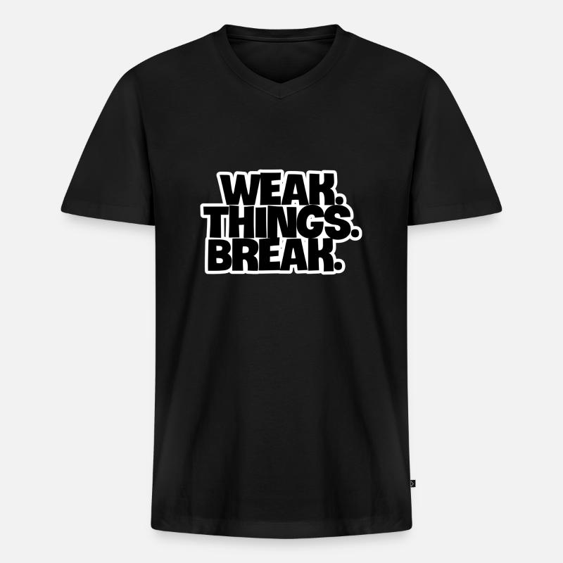 WEAK. Things. Break - Männer Premium Bio T-Shirt mit V-Ausschnitt - Schwarz