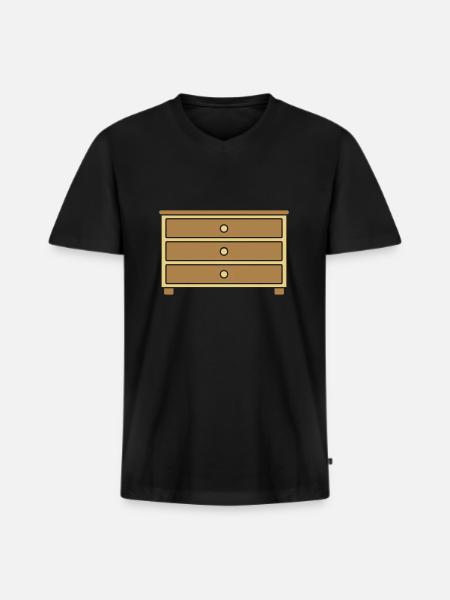 Tiroirs de meubles design Commode - T-shirt encolure en V Premium bio Homme - noir