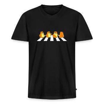 Abbey Road - Männer Premium Bio T-Shirt mit V-Ausschnitt - Schwarz - Vorne - Nico (187cm)