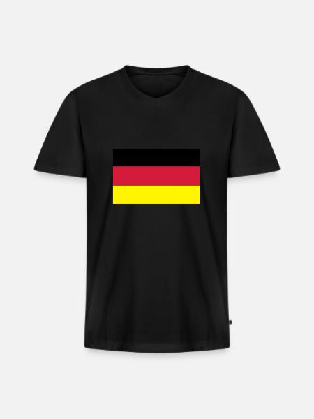 German Flag - Men's Premium Organic T-shirt with V-neck - black