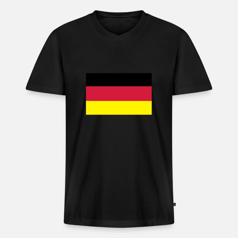 Deutsche Fahne - Männer Premium Bio T-Shirt mit V-Ausschnitt - Schwarz