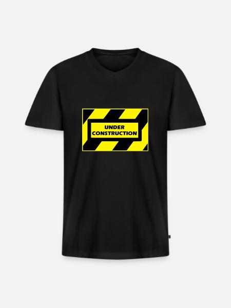 under_construction - Männer Premium Bio T-Shirt mit V-Ausschnitt - Schwarz