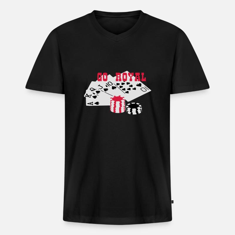 Royal Flush GO ROYAL - Männer Premium Bio T-Shirt mit V-Ausschnitt - Schwarz