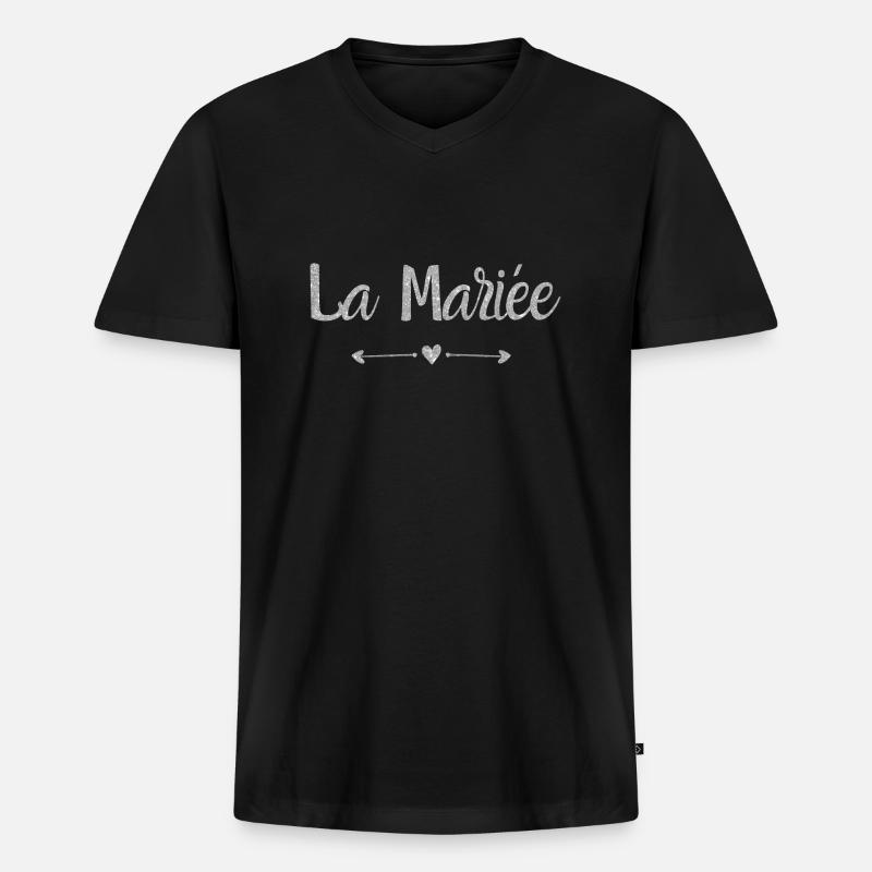 Die Silberbraut - Brautgeschenk - Männer Premium Bio T-Shirt mit V-Ausschnitt - Schwarz