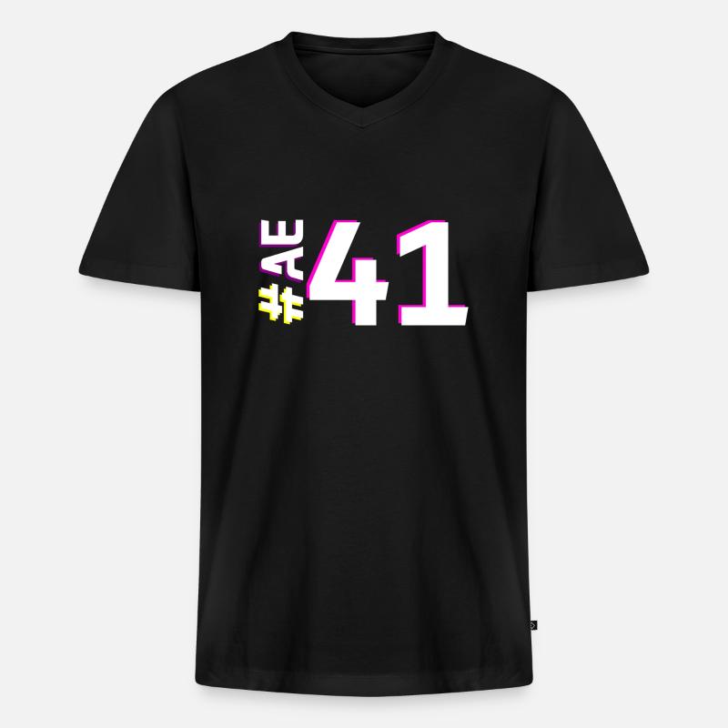 AE41-KARTON - Männer Premium Bio T-Shirt mit V-Ausschnitt - Schwarz
