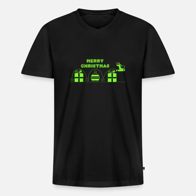 Weihnachtsmann, Videospiel - Männer Premium Bio T-Shirt mit V-Ausschnitt - Schwarz